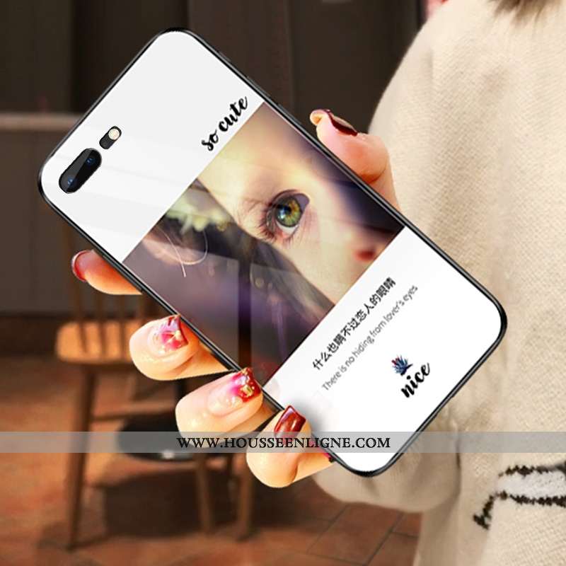 Étui iPhone 7 Plus Verre Tendance Nouveau Difficile Amoureux Pu Blanche