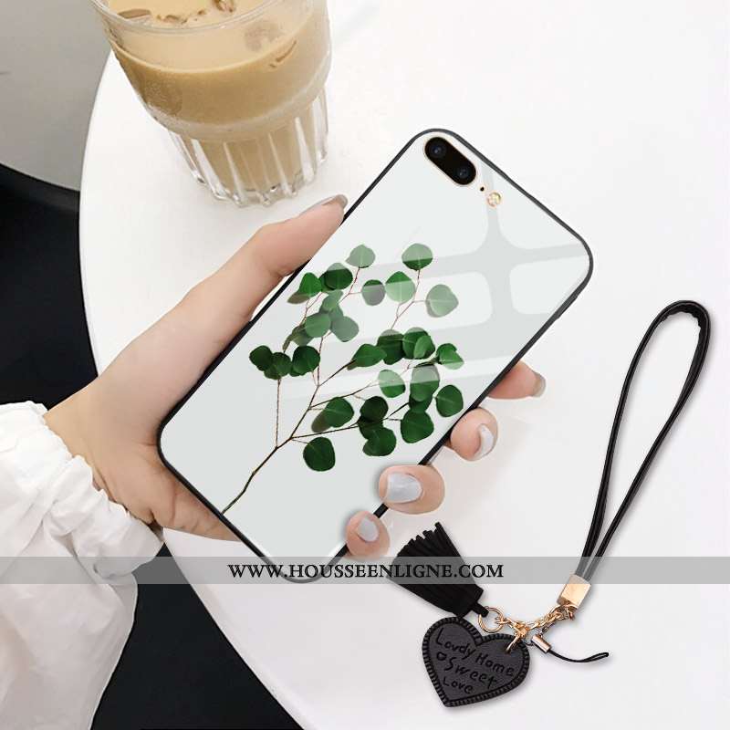Étui iPhone 7 Plus Verre Tendance Téléphone Portable 2020 Nouveau Amoureux Pu Blanche