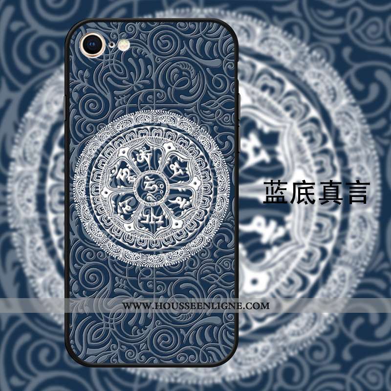 Étui iPhone 7 Protection Coque Noir Vent Incassable Style Chinois