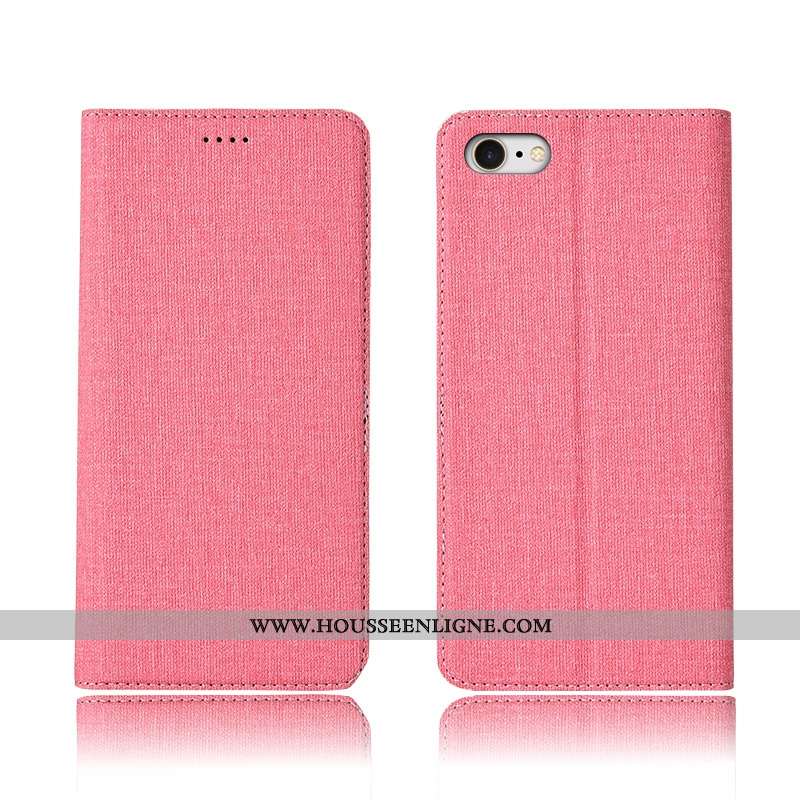 Étui iPhone 7 Protection Cuir Noir Lin Silicone Nouveau