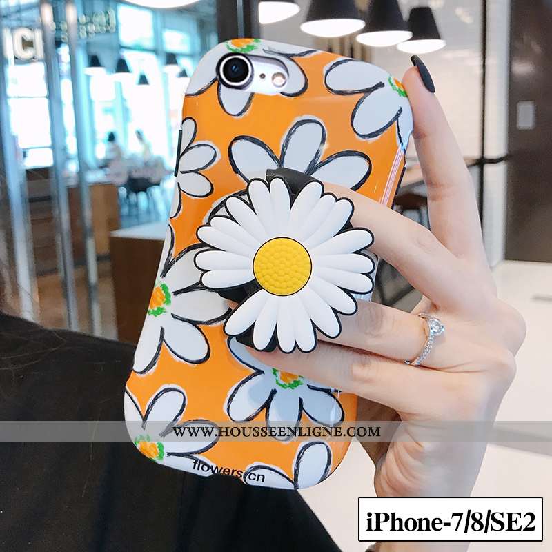 Étui iPhone 7 Silicone Fluide Doux Incassable Téléphone Portable Tout Compris Jaune Petit