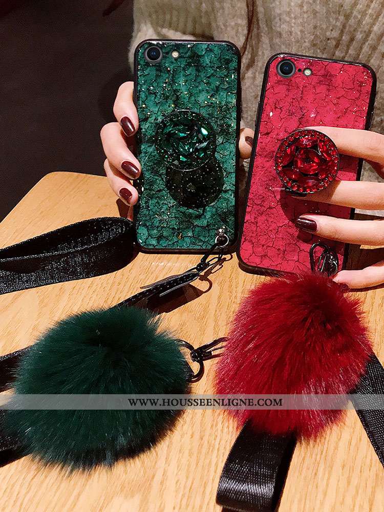Étui iPhone 7 Silicone Protection Ultra Incassable Téléphone Portable Net Rouge Violet
