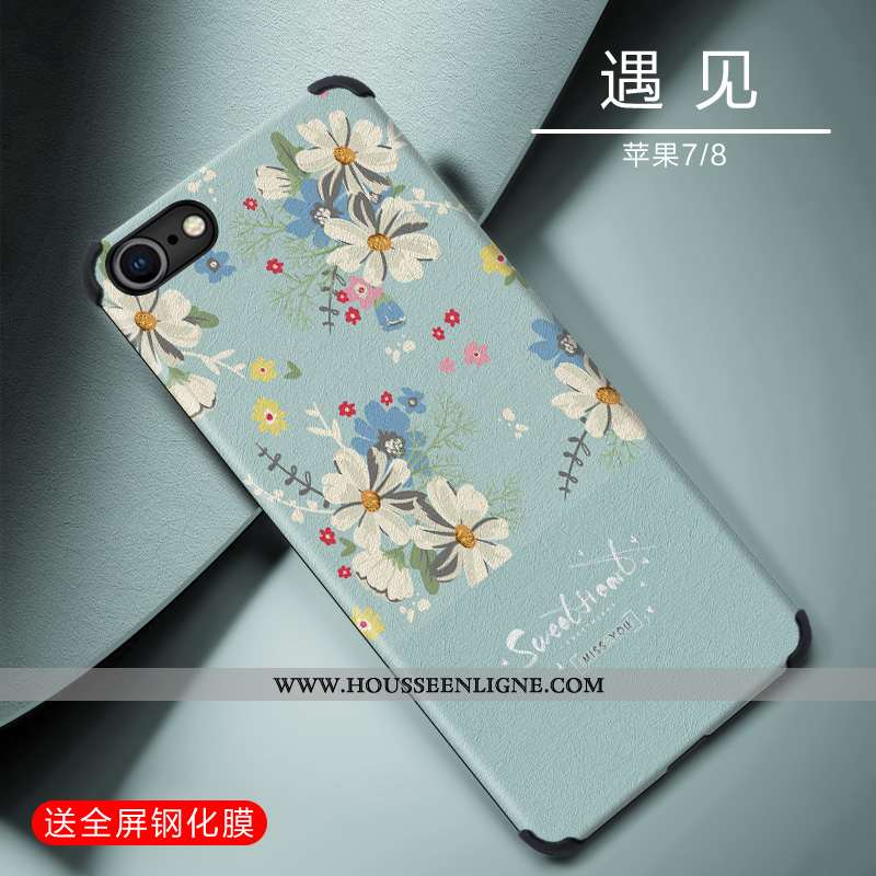 Étui iPhone 7 Ultra Tendance Coque Tout Compris Nouveau Légère Fluide Doux Verte