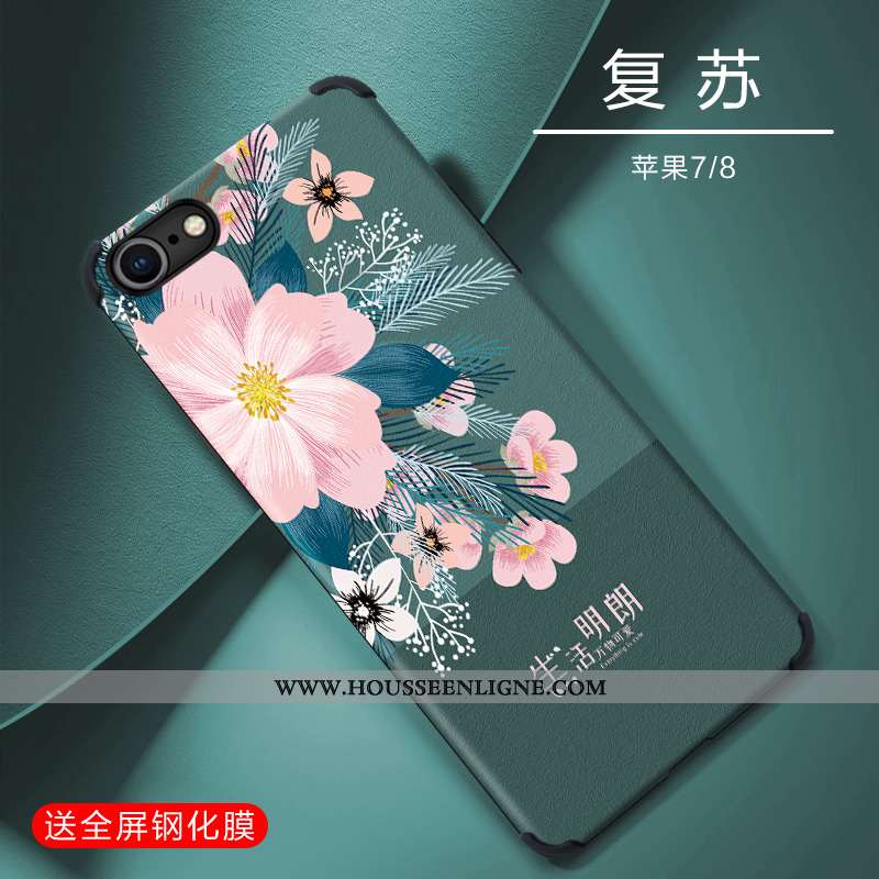 Étui iPhone 7 Ultra Tendance Coque Tout Compris Nouveau Légère Fluide Doux Verte