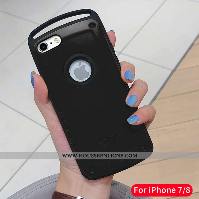Étui iPhone 7 Ultra Tendance Luxe Net Rouge Coque Nouveau Silicone Noir