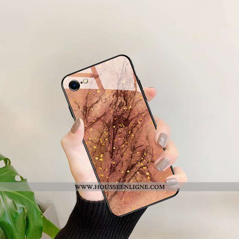 Étui iPhone 8 Créatif Dessin Animé Vert Silicone Miroir Verre Personnalité Verte