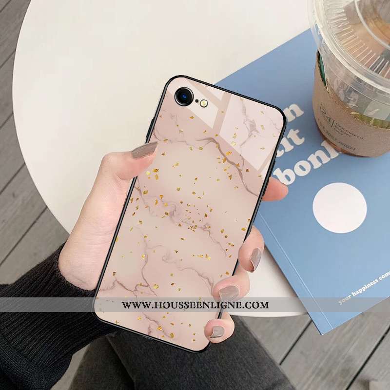 Étui iPhone 8 Créatif Dessin Animé Vert Silicone Miroir Verre Personnalité Verte