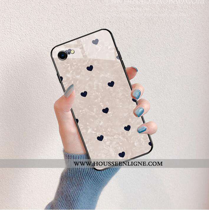 Étui iPhone 8 Créatif Dessin Animé Vert Silicone Miroir Verre Personnalité Verte