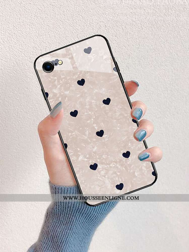 Étui iPhone 8 Créatif Dessin Animé Vert Silicone Miroir Verre Personnalité Verte