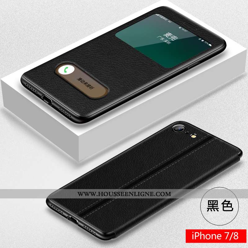 Étui iPhone 8 Cuir Fluide Doux Téléphone Portable Tout Compris Business Incassable Rouge