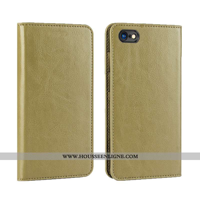 Étui iPhone 8 Cuir Véritable Cuir Luxe Qualité Bovins Bleu Coque