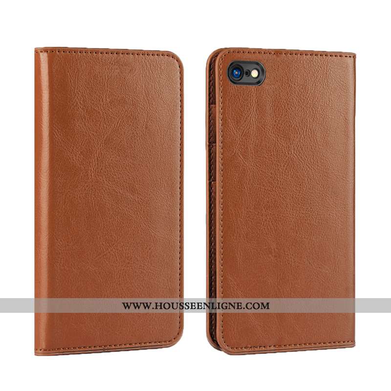 Étui iPhone 8 Cuir Véritable Cuir Luxe Qualité Bovins Bleu Coque