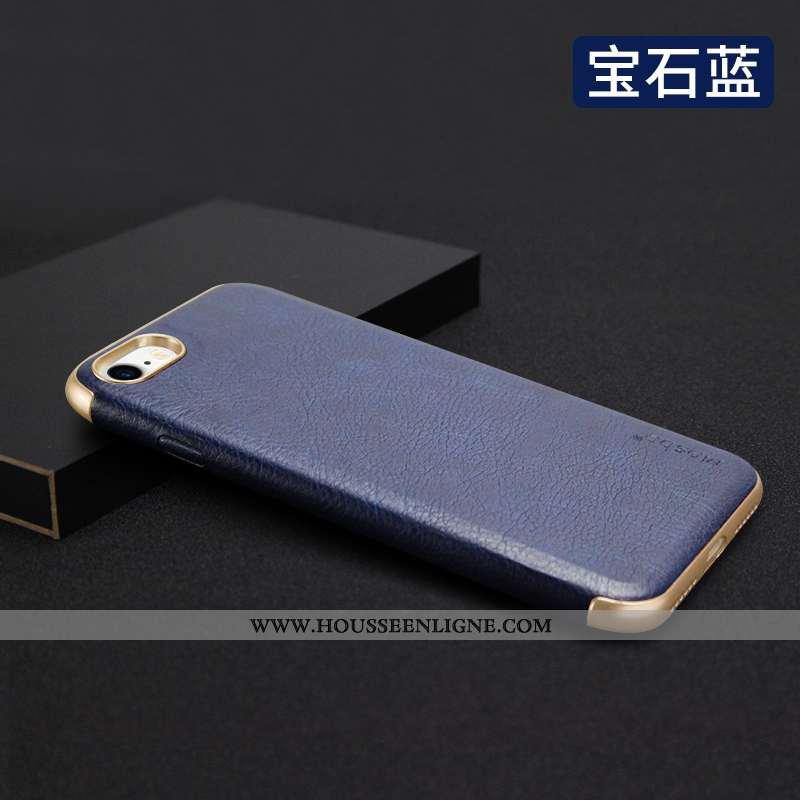 Étui iPhone 8 Fluide Doux Protection Business Incassable Bleu Marin Nouveau Tout Compris Bleu Foncé