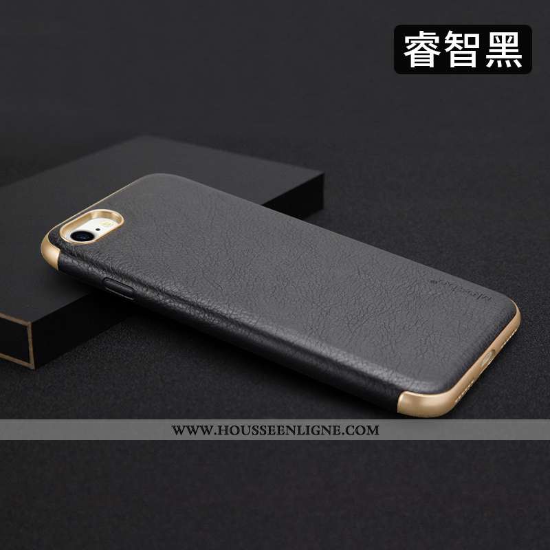 Étui iPhone 8 Fluide Doux Protection Business Incassable Bleu Marin Nouveau Tout Compris Bleu Foncé