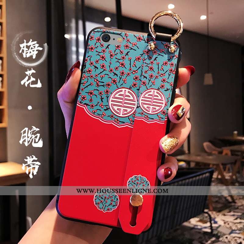 Étui iPhone 8 Fluide Doux Silicone Bleu Protection Incassable Nouveau Style Chinois