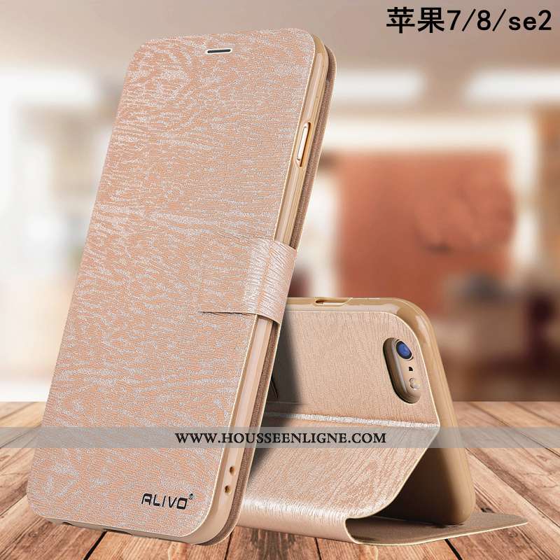 Étui iPhone 8 Fluide Doux Silicone Business Incassable Protection Pu Marron