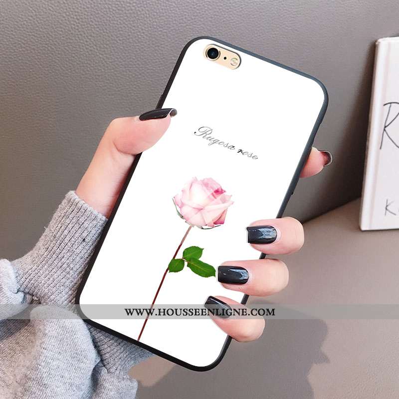Étui iPhone 8 Fluide Doux Verre Blanc Tempérer Légère Coque Net Rouge Blanche