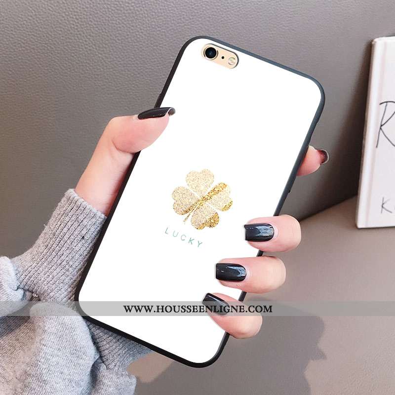 Étui iPhone 8 Fluide Doux Verre Blanc Tempérer Légère Coque Net Rouge Blanche