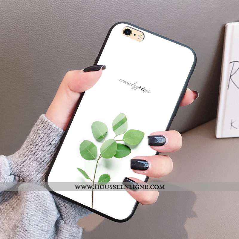 Étui iPhone 8 Fluide Doux Verre Blanc Tempérer Légère Coque Net Rouge Blanche