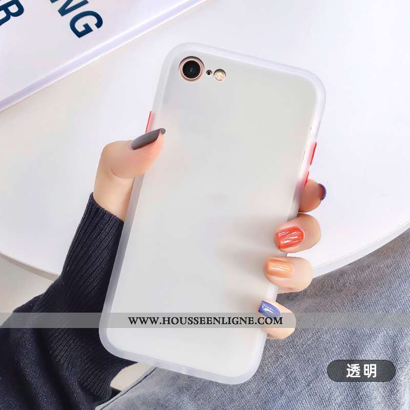 Étui iPhone 8 Personnalité Créatif Tendance Mode Transparent Coque Délavé En Daim Blanche