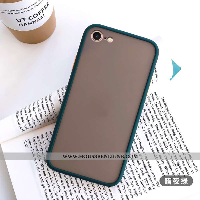 Étui iPhone 8 Personnalité Créatif Tendance Mode Transparent Coque Délavé En Daim Blanche