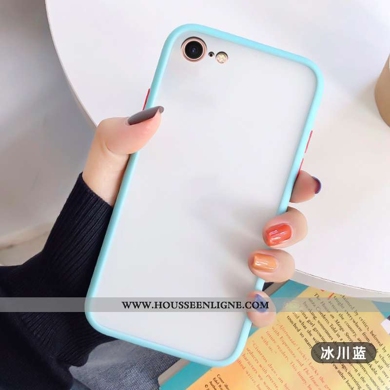 Étui iPhone 8 Personnalité Créatif Tendance Mode Transparent Coque Délavé En Daim Blanche