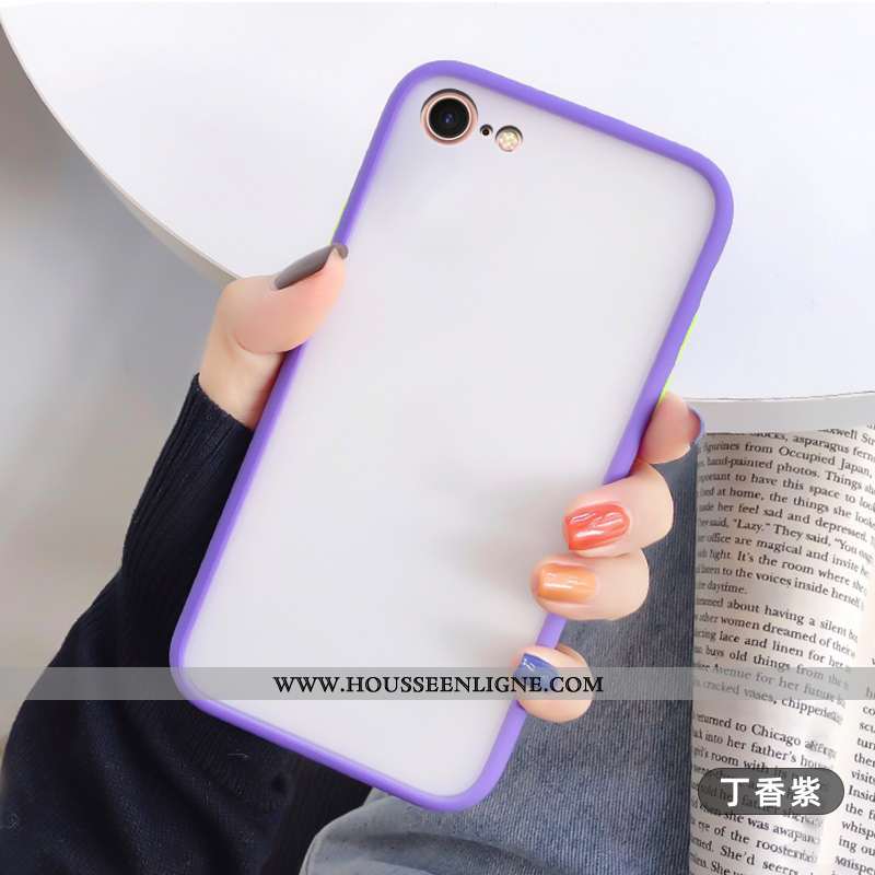 Étui iPhone 8 Personnalité Créatif Tendance Mode Transparent Coque Délavé En Daim Blanche