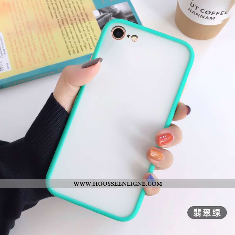 Étui iPhone 8 Personnalité Créatif Tendance Mode Transparent Coque Délavé En Daim Blanche