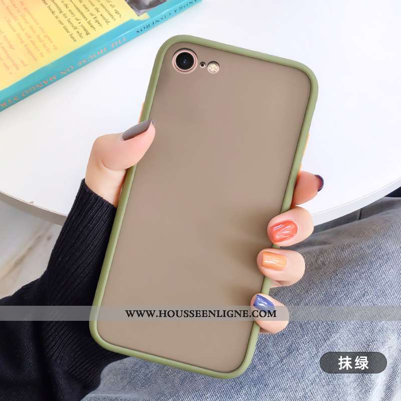 Étui iPhone 8 Personnalité Créatif Tendance Mode Transparent Coque Délavé En Daim Blanche