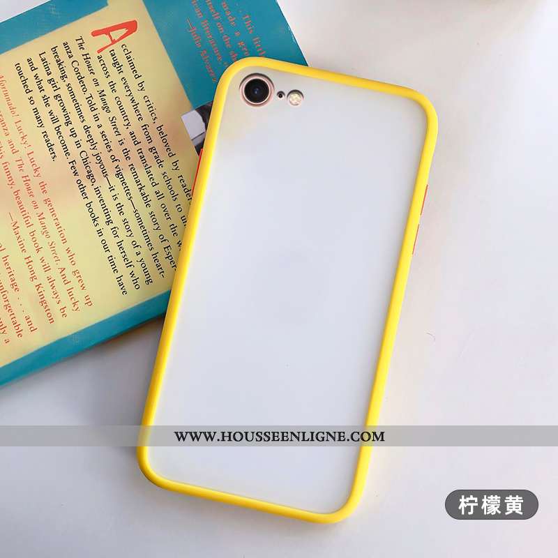 Étui iPhone 8 Personnalité Créatif Tendance Mode Transparent Coque Délavé En Daim Blanche
