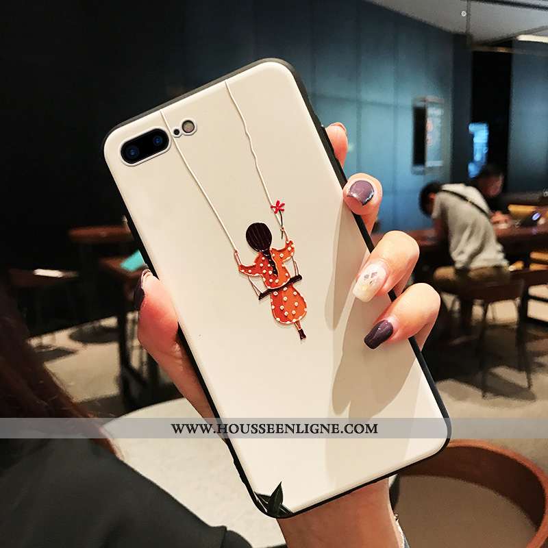 Étui iPhone 8 Plus Créatif Ultra Incassable Tendance Fluide Doux Téléphone Portable Personnalité Bla