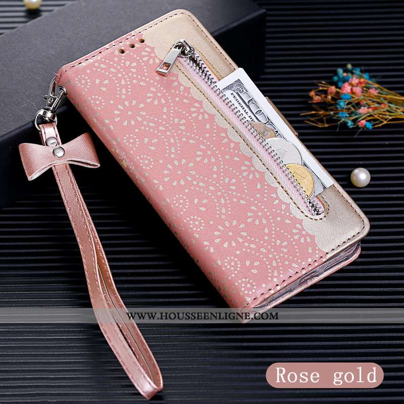 Étui iPhone 8 Plus Cuir Protection Incassable Fermeture Éclair Personnalité Luxe Créatif Violet