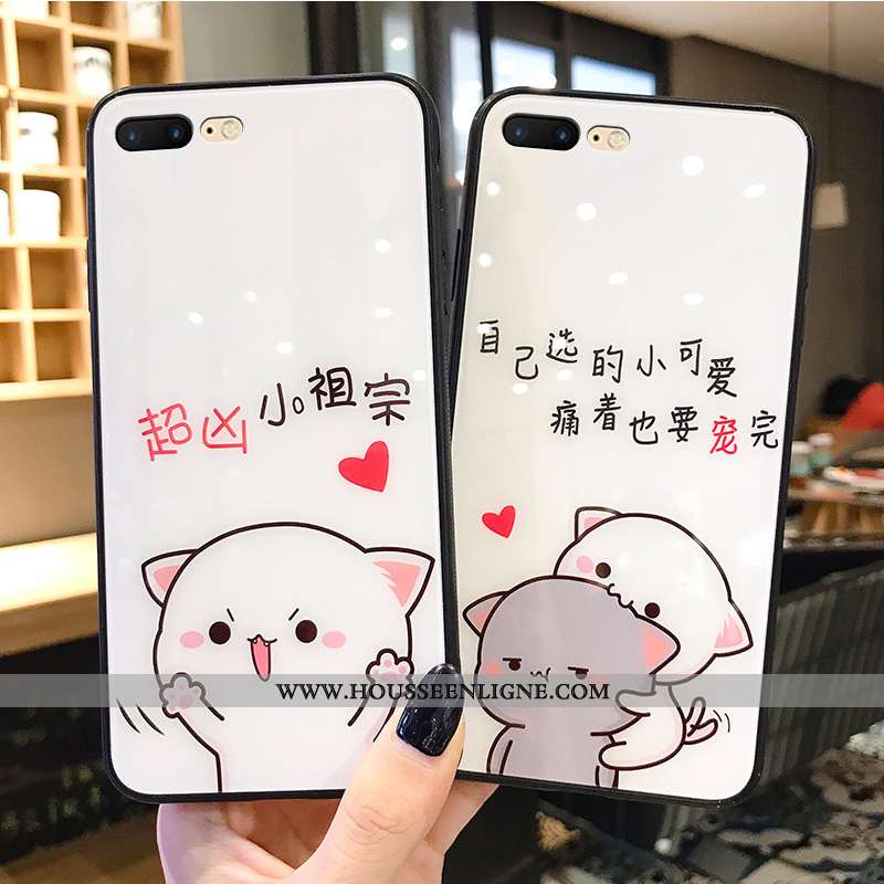 Étui iPhone 8 Plus Dessin Animé Charmant Tendance Net Rouge Créatif Petit Blanc Blanche