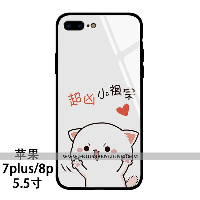 Étui iPhone 8 Plus Dessin Animé Charmant Tendance Net Rouge Créatif Petit Blanc Blanche