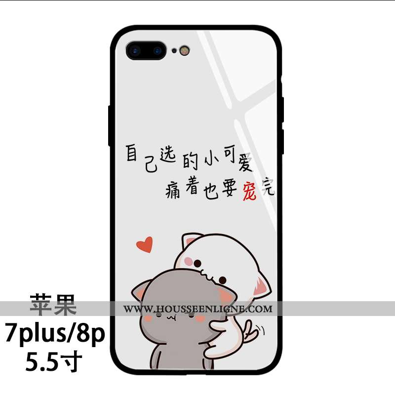 Étui iPhone 8 Plus Dessin Animé Charmant Tendance Net Rouge Créatif Petit Blanc Blanche