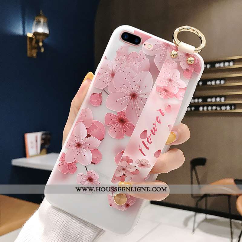 Étui iPhone 8 Plus Fluide Doux Silicone Cou Suspendu Incassable Téléphone Portable Support Tendance 
