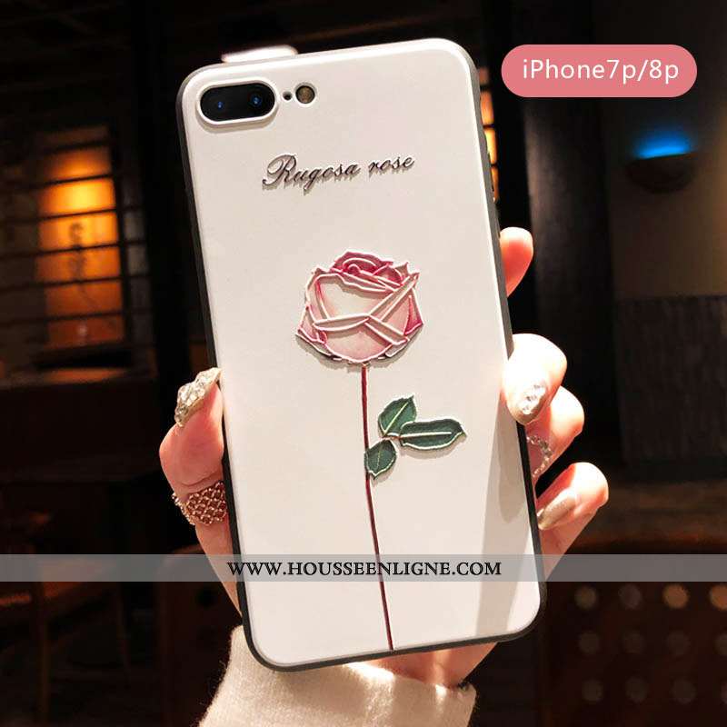 Étui iPhone 8 Plus Gaufrage Fluide Doux Protection Tout Compris Silicone Vert Art Verte