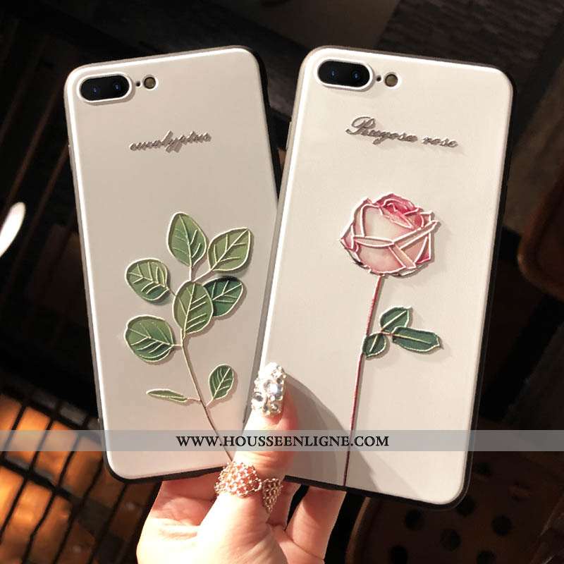 Étui iPhone 8 Plus Gaufrage Fluide Doux Protection Tout Compris Silicone Vert Art Verte