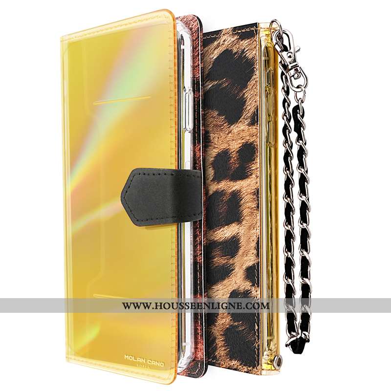 Étui iPhone 8 Plus Luxe Chaîne Silicone Incassable Tendance Protection Jaune