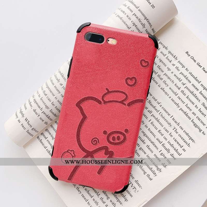 Étui iPhone 8 Plus Modèle Fleurie Fluide Doux Soie Mulberry Coque Téléphone Portable Cuir Net Rouge