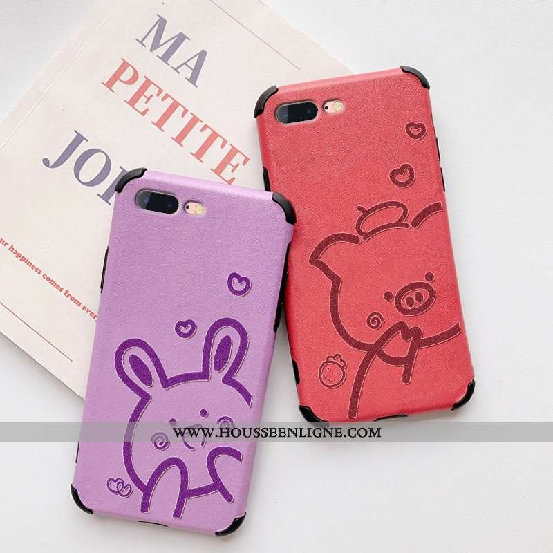Étui iPhone 8 Plus Modèle Fleurie Fluide Doux Soie Mulberry Coque Téléphone Portable Cuir Net Rouge