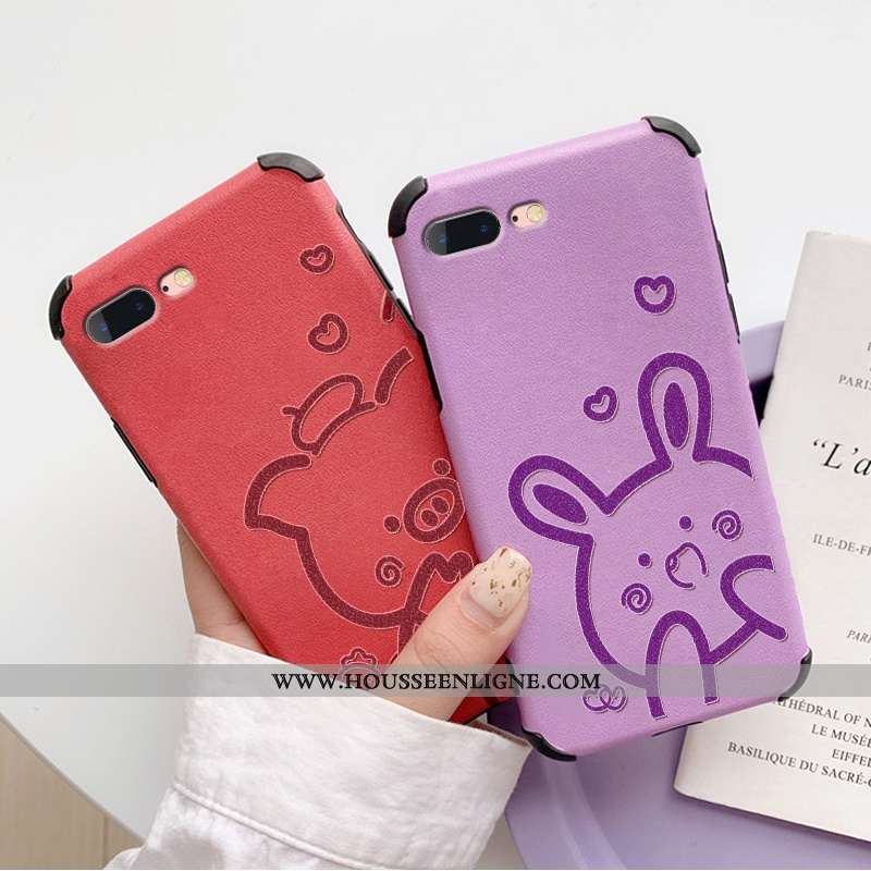 Étui iPhone 8 Plus Modèle Fleurie Fluide Doux Soie Mulberry Coque Téléphone Portable Cuir Net Rouge