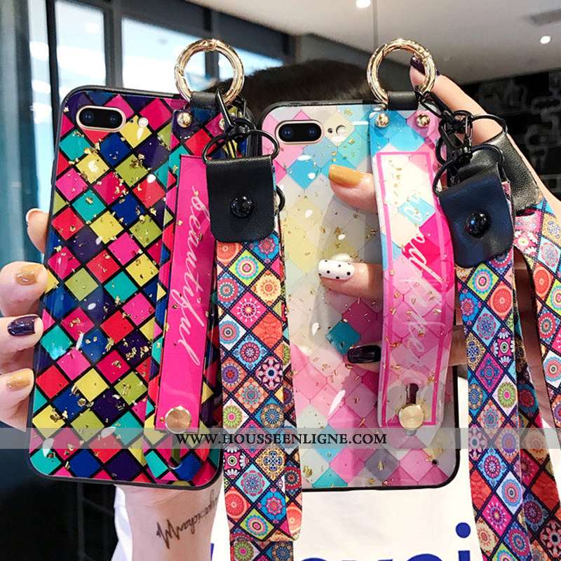 Étui iPhone 8 Plus Ornements Suspendus Multicolore Tout Compris Incassable Coque Téléphone Portable 