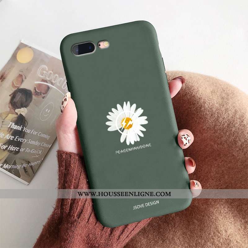 Étui iPhone 8 Plus Ornements Suspendus Personnalité Incassable Silicone Vert Créatif Protection Vert