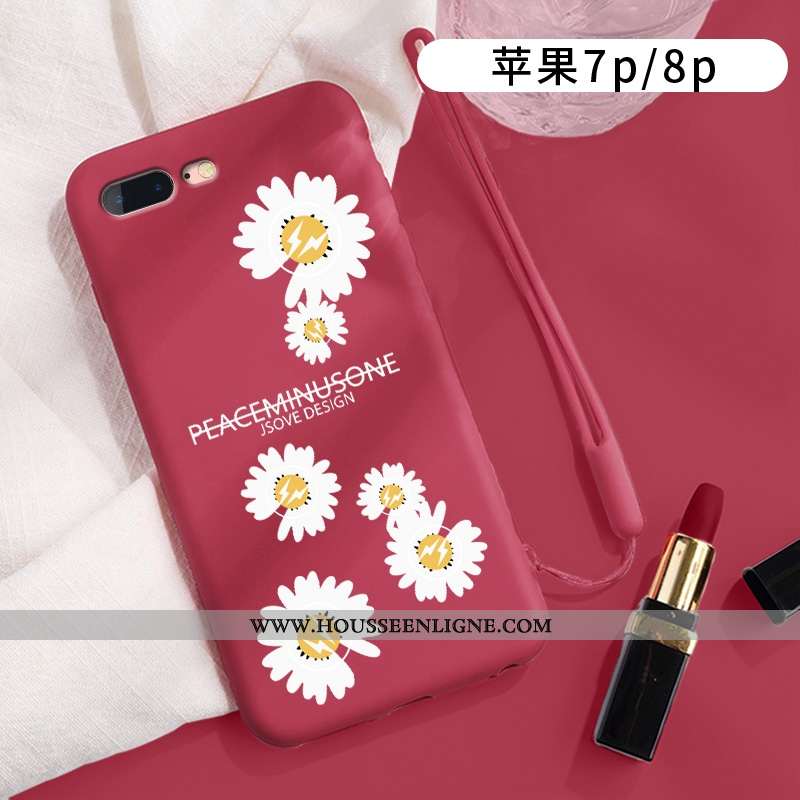 Étui iPhone 8 Plus Ornements Suspendus Personnalité Incassable Silicone Vert Créatif Protection Vert