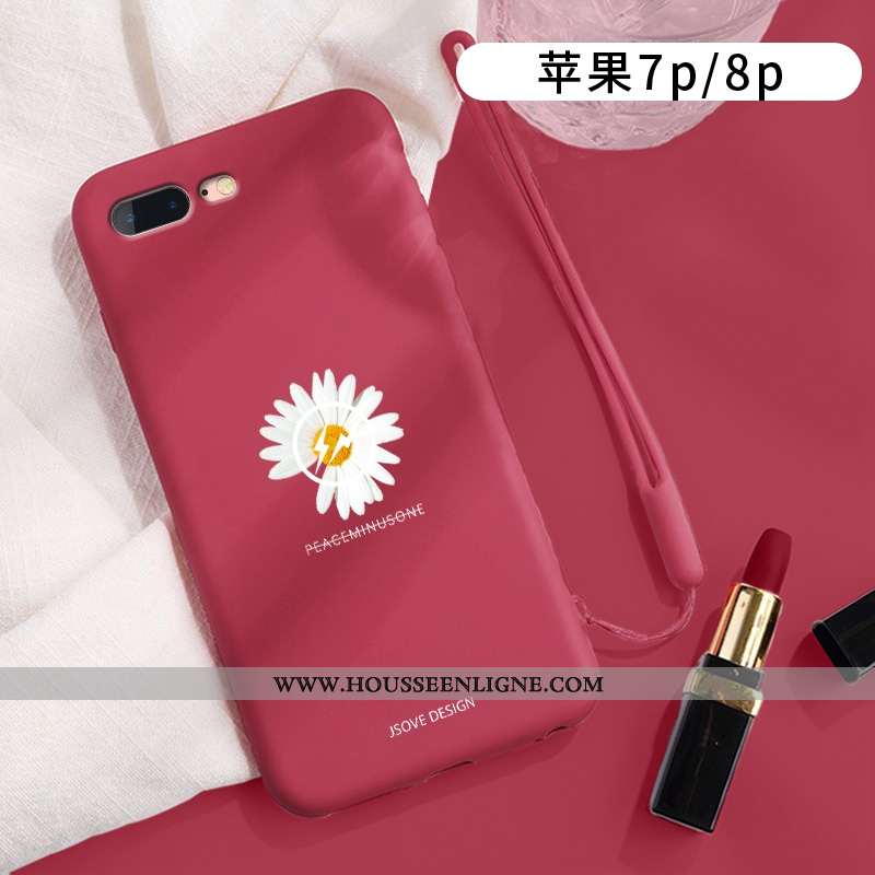 Étui iPhone 8 Plus Ornements Suspendus Personnalité Incassable Silicone Vert Créatif Protection Vert