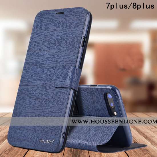 Étui iPhone 8 Plus Protection Cuir Silicone Business Pu Fluide Doux Téléphone Portable Rouge