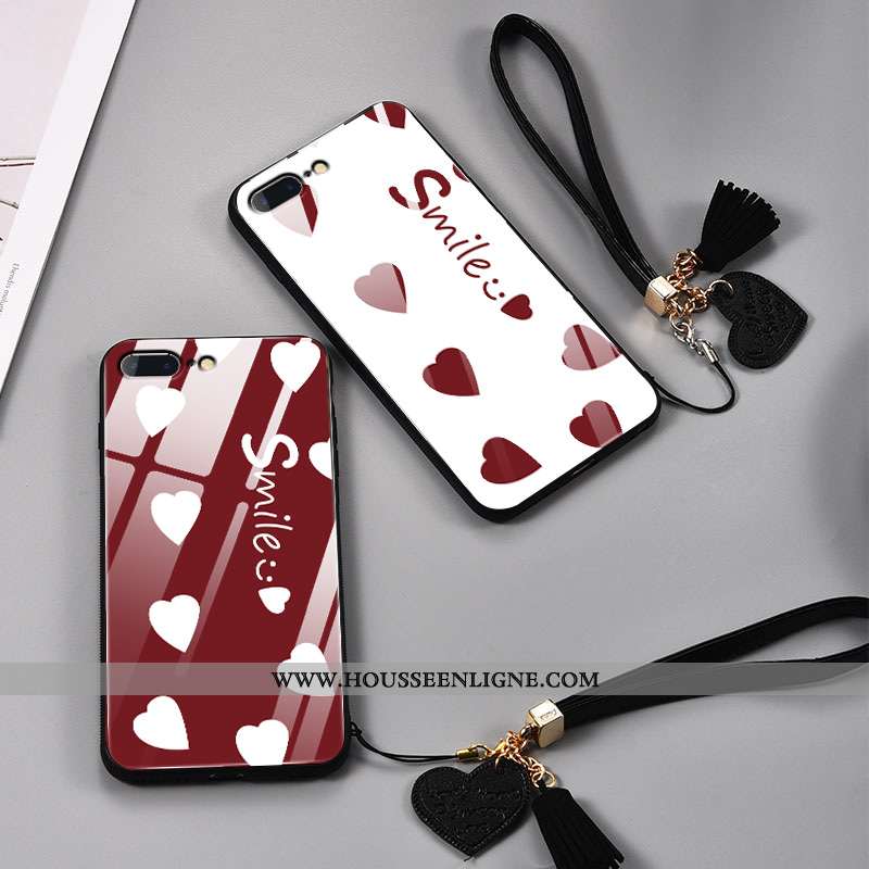 Étui iPhone 8 Plus Protection Verre Rouge Incassable Téléphone Portable Difficile