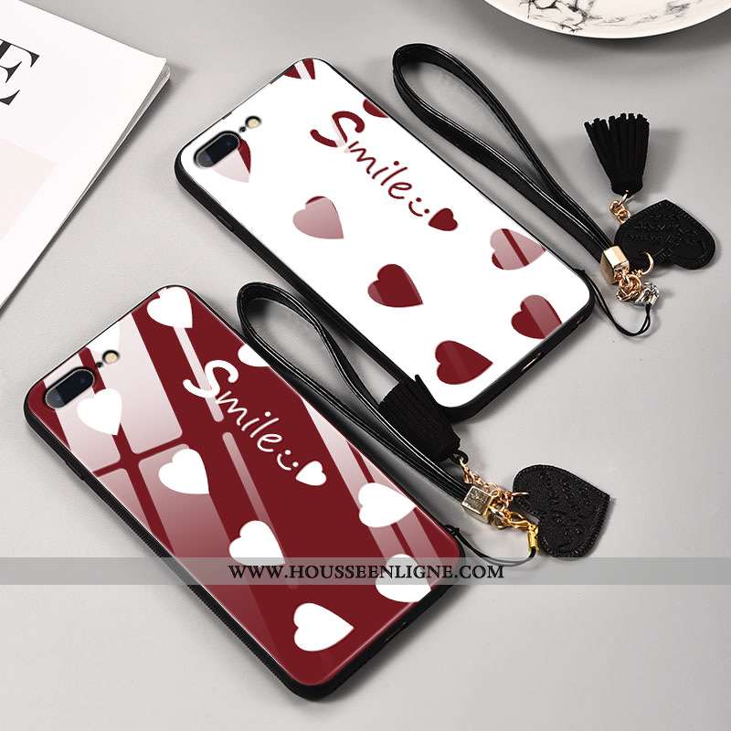 Étui iPhone 8 Plus Protection Verre Rouge Incassable Téléphone Portable Difficile