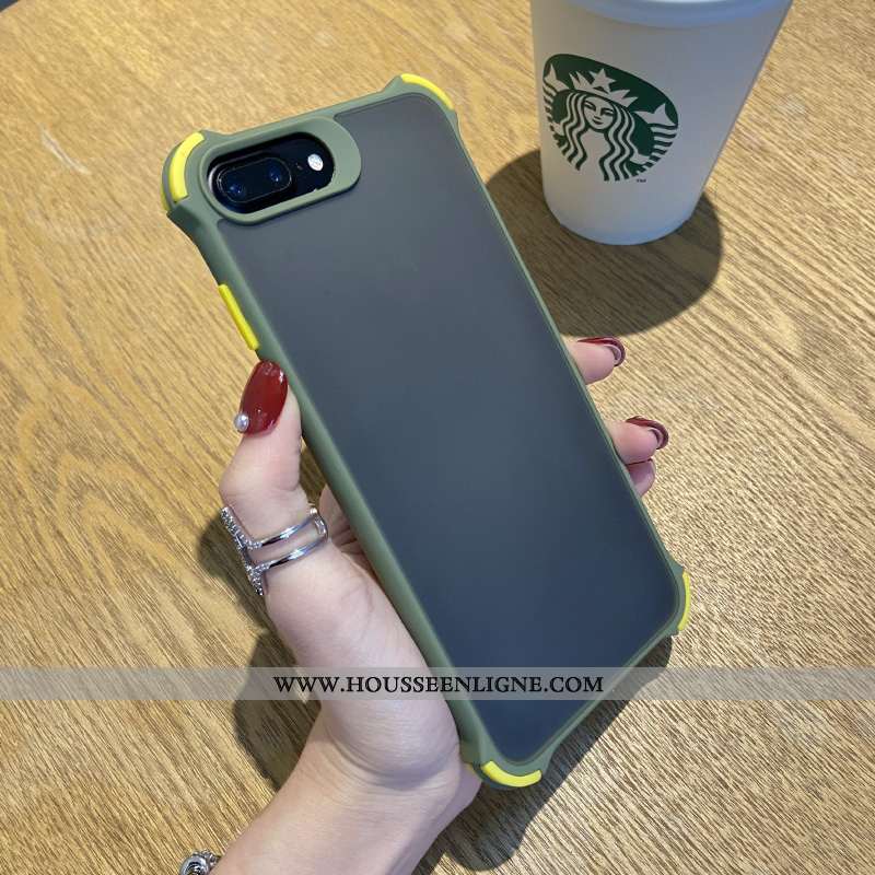 Étui iPhone 8 Plus Silicone Délavé En Daim Tout Compris Simple Incassable Coque Élégant Rouge